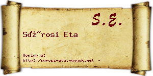 Sárosi Eta névjegykártya